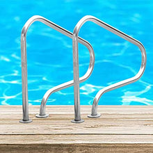 MSHOSAC Pool Handrails, 304 Stainless Steel Pool Hand Grab Rail for Indoor and Outdoor Swimming Pools, Easy to Install (2pcs) ()