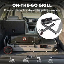 Feasto Portable Gas Grill with Foldable X-Frame Cart for Tailgating, Black