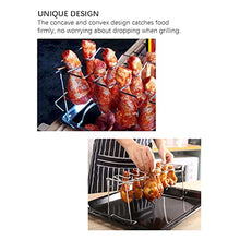 NRFJFOP BBQ Beef Chicken Leg Wing Grill Rack 14 Slots Stainless Steel Barbecue Drumsticks Holder Smoker Oven Roaster Stand with Drip Pan