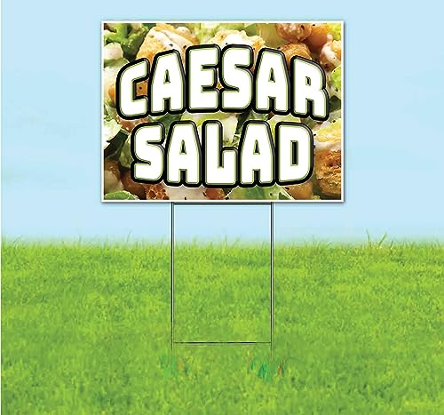 TampaPrinting Caesar Salad Yard Sign 18" x 24" with Metal Stake