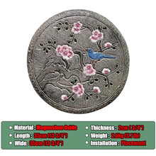Elitix Stepping Garden Stone 6 Pcs Flower Step Gardening Stone for Grandmas Lawn, Round Stepping Stone Kit for Outdoor Garden Walkway, Chinese Style Decorative Gifts for Home(Color:Plum Blossom)
