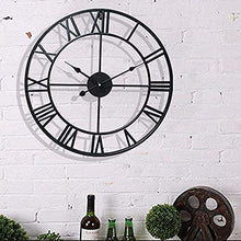 CUTPOIY Wall Clock,Outdoor Clock,Garden Clock,Oversized Rome Numeral Decorative Art Classic Metal Wall Clock, Indoor Silent Clock for Living Room Decor, Fireplace, Office(Black-31.5inch)