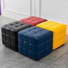 MLLXUXANCC Outdoor Footstool for Patio Footstool Solid Wood Shoe Changing Stool Square Ottoman with Storage for Bedroom and Hallway Linens Fabric Shoes Stool (Black 40 * 40 * 40CM)