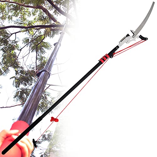 Telescopic Tree Pruner, 18FT/24FT Pole Saw Extendable Long Reach Tree Pruning Saw Tree Loppers for Pruning and Trimming Branches and Leaves-18FT
