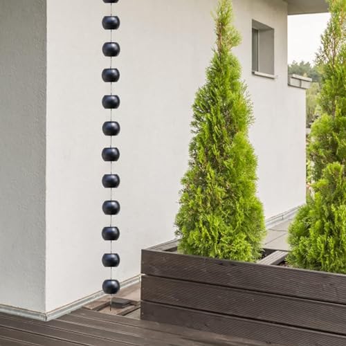 YUSIWOAL Stainless Steel Rain Chain Gutter Downspout Replacement, Elegant Outdoor Water Feature Decor(Style 1,3.5M (11.5Ft))