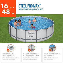 Bestway Steel Pro MAX 16ft Round Above Ground Pool Set Silver