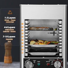 Electric Steak Grill, 10-Layer Steak Grill, Automatic Steak Smoker Grill Oven with Timer, 200-800℃ Adjustable Temperature, Suitable for Steak, Pizza, Grilled Fish