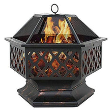 Fire Pit BBQ Grill Fire Bowl Courtyard Fireplace Courtyard Heater Steel Brazier Bowl Heavy Steel 24 Inch