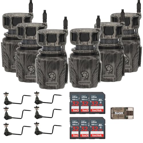 Stealth Cam Revolver 36MP 360-Degree Cellular Trail Camera Bundle (6-Pack) with Accessories
