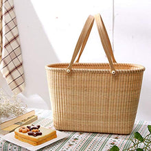 GAAHRQQQ Rattan Storage Basket Outdoor Picnic Basket Supermarket Shopping Basket Portable Shopping Basket