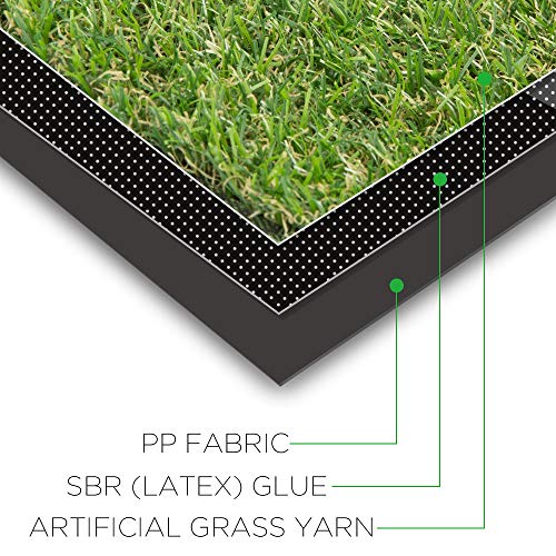 Conscience Trading Artificial Grass 0.8" Customized Size 4-Tone Outdoor Rug 9 Ft