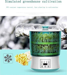 KFJZGZZ 2Pcs Germination Tank, Intelligent PTC Thermostatic Heating Bean Sprout Machine Household Kitchen Sprout Cultivation Kit