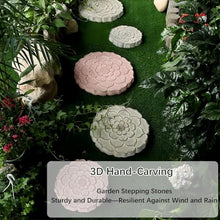 1PCS 3D Hand-Carved Garden Stepping Stones-Outdoor Pavers for Lawn Pathway Decor,Weather Decorative Stones for Patio and Landscaping(Pink,55x55cm/21.6x21.6)