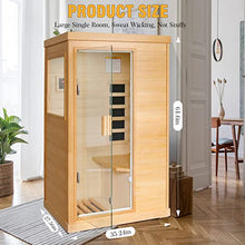 OUTEXER Far Infrared Sauna Canadian Hemlock Wood Indoor 800W with Control Panel Wood Color