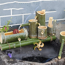 GenSDH Water Features for The Garden Bird Bath Bamboo Fountain Bamboo Pipe Filtration and Pumping, Scenic Water Circulation System Water Feature Pump,7,6(90cm/35.4in)