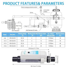 AiODiO Automatic Self Cleaning Salt Chlorinator, 8/12/16/20g/h Electrolytic Salt Chlorine Generator System, Salt Water Spa Chlorinator Device, Saltwater Chlorine Generator for Swimming Pool 16g/H