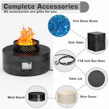 2-Piece 30" Propane Fire Pit Table for Outside Patio with Hidden Tank Table