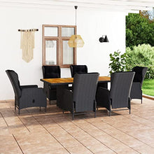 AMBERARD Outdoor Dining Set Dark Grey Round PE Rattan Large Furniture Set
