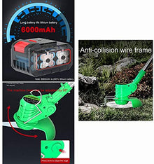 Cordless Lawn Mower with Lithium Battery Charger and 5 Plastic Blades 90° Adjustable Head Small Household Rechargeable Lawn Mower