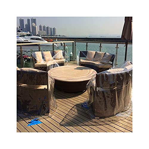 Garden Furniture Cover-Outdoor PVC Transparent Table Cover Waterproof-Heavy Duty Cube Patio Cover For Sofa Chair Cupboard Cover,Customizable (Color : Clear, Size : 250x210x90cm)