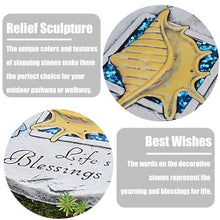 Elitix Stepping Stone Outdoor Step Decorative Stones Beach Themed, Colorful Stepping Stone for Walkway Yard Terrace Patio, Round Ornaments Stone for Pathway Pavers(Color:Beach Style A,Size:5-pcs)