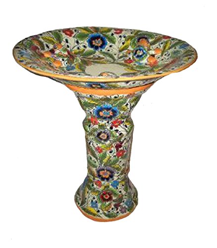 Talavera Colors Deluxe Valencia Bird Bath, 18" x 28"