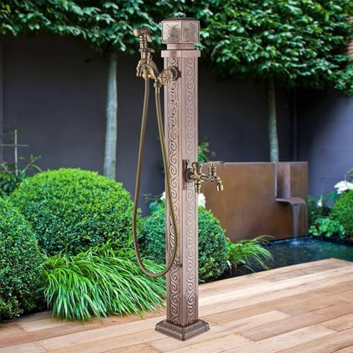 Freestanding Outdoor Water Column Faucet, Decorative Yard Hydrant Fountain for Garden Irrigation and Washing, Floor Mounted Water Feature