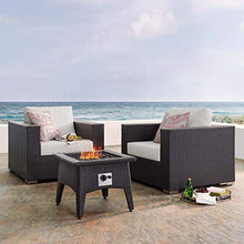 Modway EEI-3727-EXP-WHI-SET Convene 3 Piece Set Outdoor Patio with Fire Pit, Espresso White