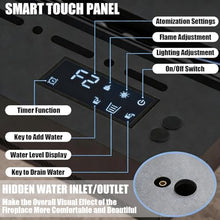 3D Water Vapor Fireplace, Atomized Fireplace with 9 Adjustable Flame Colors and 5 Brightness Levels, Stainless Steel Humidifier, Touch/App/Remote Control 50cm