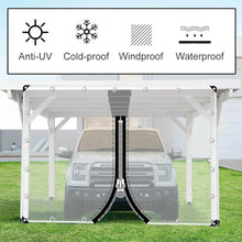 Waterproof PVC Tarpaulin with Grommets,Outdoor Clear Tarp Curtains,Garden Pergola Gazebo Patio Porch Carport Transparent Tarpaulin Side Panels with Zipper,Rain Curtains,W×H-3 * 3m(9.8 * 9.8ft)