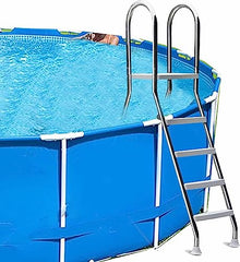 4 Steps Pool Ladder for Above Ground, Double Sided Step Ladder Above Ground Pool, Non-Slip Pool Steps with Hand Grip, Wide Pedal, Load 500lb