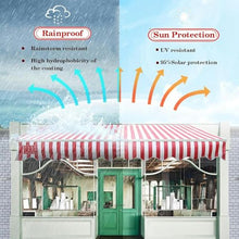 WZUOPG Manual Retractable Awning Door Window Awning Shelter Outdoor Canopy Home Deck Canopy with Manual Crank Handle（Frame Included ）