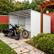 DuraYu 20x12 ft Livestock Metal Shed, Heavy Duty Steel Animal Shelter with Skid Base, Outdoor Farm Storage for Cattle Horses Hay, Cream