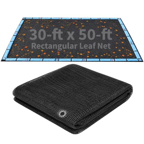 Blue Wave BWC574 30-ft x 50-ft Rectangular Leaf Net In Ground Pool Cover,Black