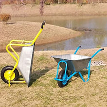Etlegor Galvanized Wheelbarrow, Dump Cart Garden Cart Material Debris Hauler Pneumatic Tires Perfect for Transporting Sand, Dirt, Garden Waste (Color : Blue, Size : 130x30x58cm)