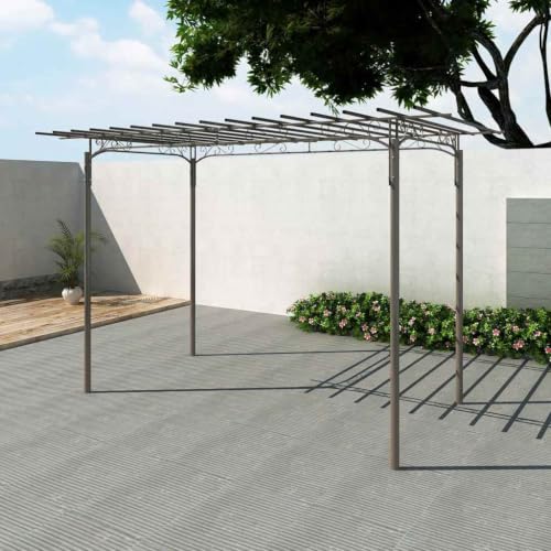 HKPWRBFG Garden Arbor Rose Arch, Durable Steel Structure, Silver