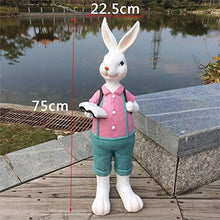 AKSHVA Outdoor Statues for Garden, Front Porch Rabbit Sculpture, Animal Rabbit Fleshy Landscape Resin Decoration Garden Decoration Gardening Simulation Animal Decoration