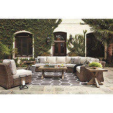 Signature Design by Ashley Beachcroft Outdoor Wicker Patio Loveseats Brown & Beige