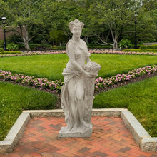 Design Toscano Autumn Fall Woman of the Four Seasons Indoor/Outdoor Garden Statue, 62 inches tall, Fiberglass Cast Stone Resin, Limestone Finish