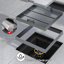 GJZDPMY Stainless Steel Access Covers Invisible Tank Covers Square Manhole Frames with Telescopic Handle for Outdoor Wastewater Management
