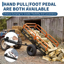 Heavy Duty Utility Trailer, 1500 LB Capacity, 15 Cu.Ft ATV Trailer Pull Behind with Removable Sides & All Terrain Tires, Lawn Tractor Dump Cart for Garden Yard, Orange