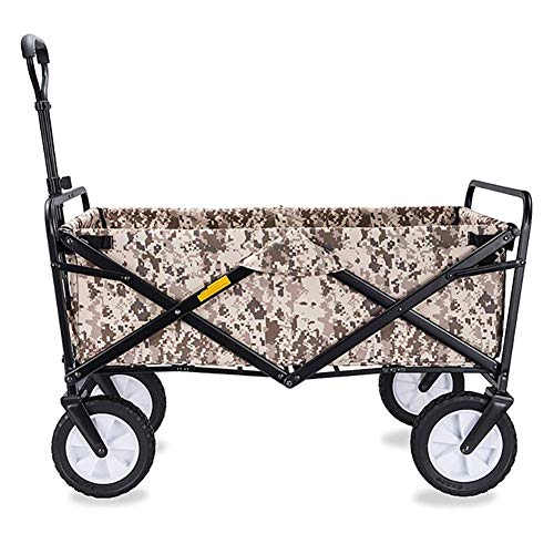 Collapsible Folding Garden Outdoor Park Utility Wagon Picnic Camping Cart for Outdoor Garden Beach Park Sping Festival Camping Gardening Concerts Pets 80kg/176lbs MAX Load (H:Brown)