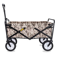 Collapsible Folding Garden Outdoor Park Utility Wagon Picnic Camping Cart for Outdoor Garden Beach Park Sping Festival Camping Gardening Concerts Pets 80kg/176lbs MAX Load (H:Brown)