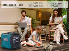 Konner&Sohnen Gas Inverter Generator - 5500 Watt, 120V/240 V, Portable and Lightweight, Super Quiet with Pure Sine Wave and CO Sensor (German brand, model: KS 6000iES CO)