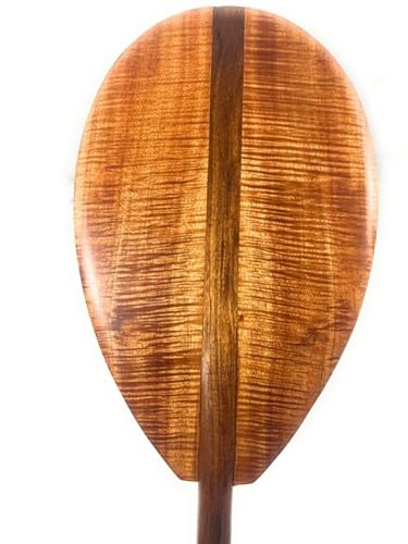 Tikimaster Exquisite Curly Koa Outrigger Paddle 50 Inch T-Handle Made in Hawaii