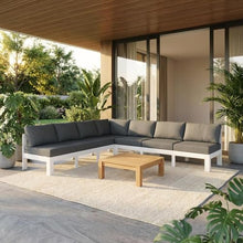 Outdoor Escape Gray Fabric Outdoor Patio Modular Sectional, Cushioned Seat and Back, Weather-Resistant Upholstery, Comfortable Outdoor Living