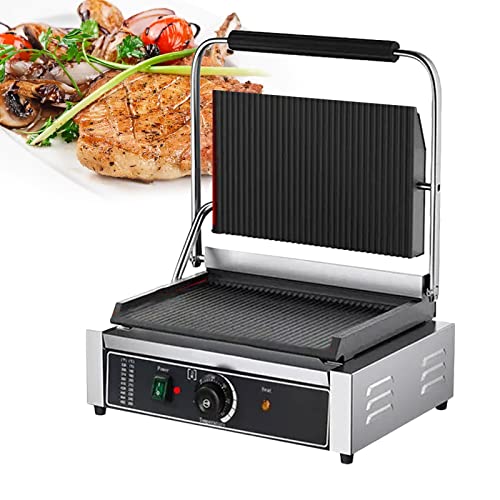 Electric Countertop Griddle Grill Stainless Steel Flat Griddle Hotplate Bbq Kitchen Grill Adjustable Temp Control Restaurant Grill for Camping Outdoor Tailgating Kitchen Home Barbecue,811e