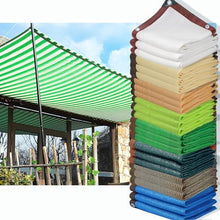 HQQMNY Shading Net with Eyelets, Sun Net, 90% Shading Rate, Shade Net, Garden Umbrella, Privacy Screen for Garden, Plants, Greenhouse(Stripes (Green + White),9m x 9m)