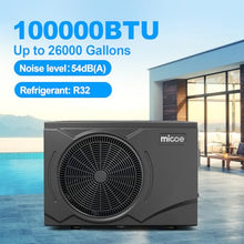 MICOE 100,000 BTU Inverter Pool Heat Pump for 26,000 Gallon Pools