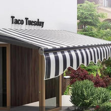 NUTRAC 13x8ft Black & White Striped Retractable Awning Fabric - 99% UV Block, Waterproof Aosibù, Fade/Tear Resistant, Fits Patio & Deck(20x10ft)